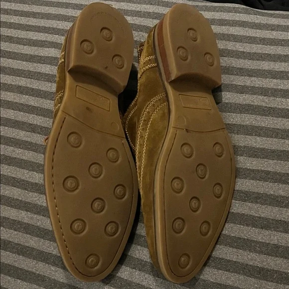 Men's Donald Pliner Suede Wingtip Dress Shoes - Brown - Picture 2 of 3